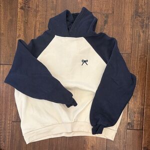 Women’s Edikted Navy and Cream Hoodie Sweater
